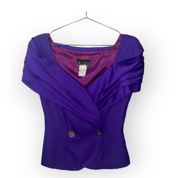Vintage Alex Evening Purple Top Jacket sz 10 EUC - Picture 1 of 4